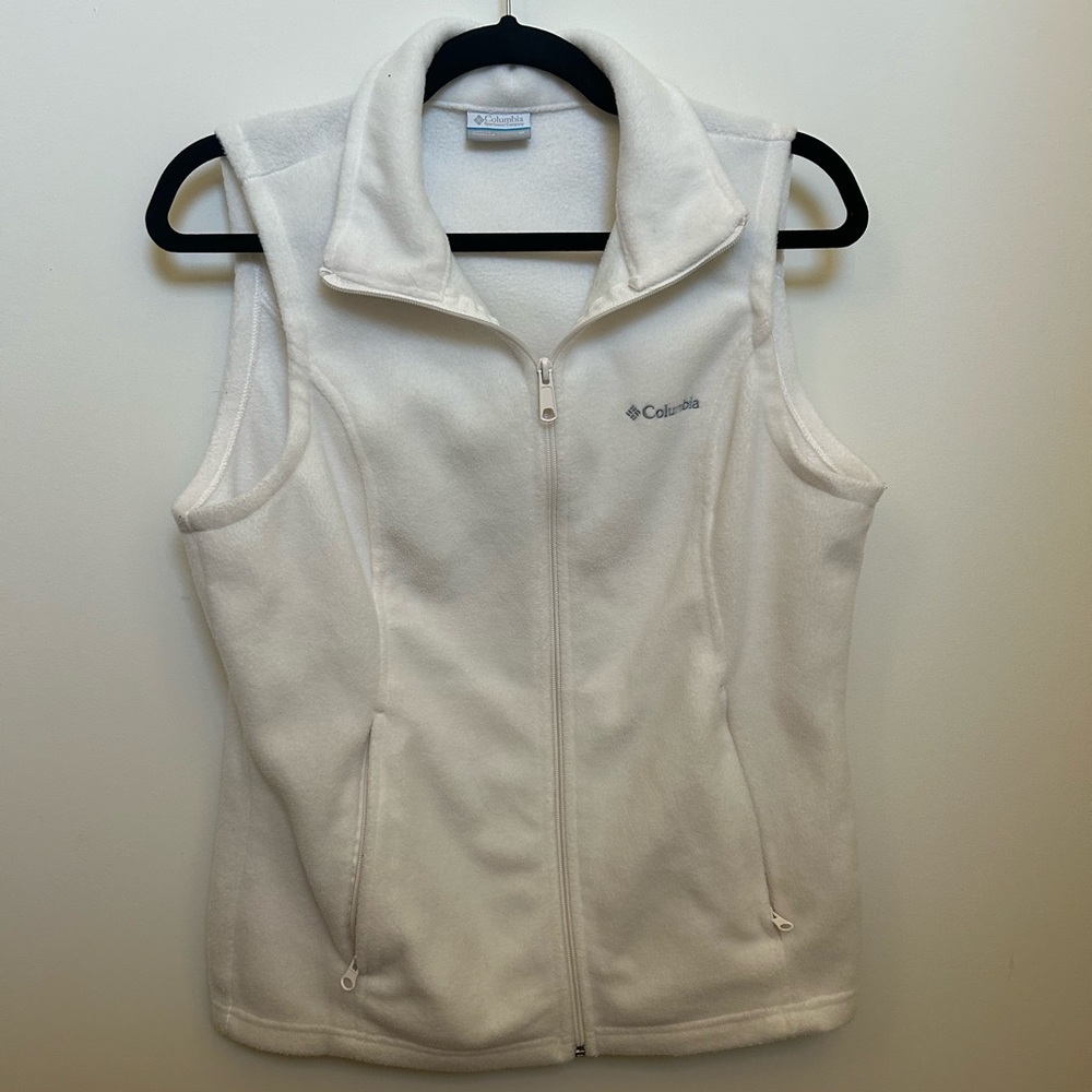 Columbia White Fleece Vest